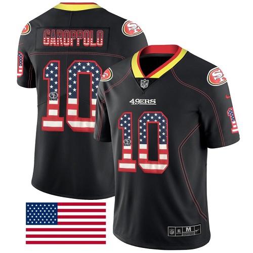 San Francisco 49ers Limited Black Men #10 Jimmy Garoppolo NFL Jersey Rush USA Flag->women nfl jersey->Women Jersey
